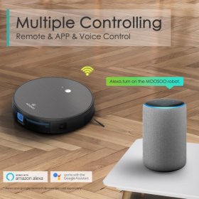 MOOSOO MT501 Self-Charging Robot Vacuum Cleaner with Wi-Fi Connectivity & Smart Life App Control Robotic Vacuum Black