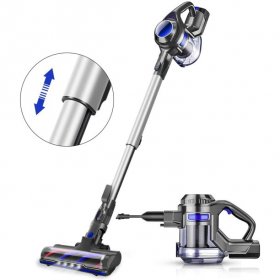 Cordless Stick Vacuum Cleaner 4 in 1 Powerful Handheld Vacuum Cleaner in Blue Gray Ideal for Hard Floor & Carpet - XL-618A
