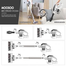 MOOSOO M8 Cordless Vacuum Cleaner 4 in 1 Lightweight Stick Vacuum with 2 Speed Modes