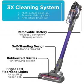 BLACK+DECKER Powerseries Extreme Cordless Stick Vacuum Cleaner for Pets Purple (BSV2020P)