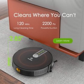 MOOSOO RT50 Robot Vacuum Wi-Fi Connected 2200Pa Suction Robotic Vacuum Cleaner Ideal for Pet Hair Carpet Hard Floors