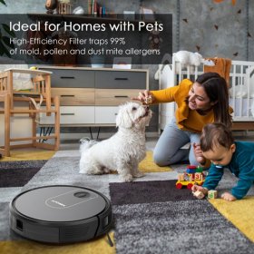 Auto Robotic Vacuum Wi-Fi Robot Vacuum Cleaner Works with Alexa Gyro Navigation Clean