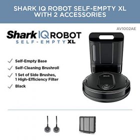 Shark IQ Robot Vacuum AV1002AE with XL Self-Empty Base Self-Cleaning Brushroll Advanced Navigation Wi-Fi Compatible with Alexa 2nd Generation
