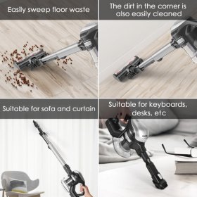 MOOSOO Stick Vacuum Cleaner 4-in-1 Lightweight Cordless Vacuum for Hard Floors Carpet Pet Hair M8-Plus