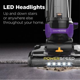 Eureka NEU202 PowerSpeed Lightweight Bagless Upright Vacuum Cleaner with Automatic Cord Rewind and 4 On-Board Tools CordRewind+Pet Purple