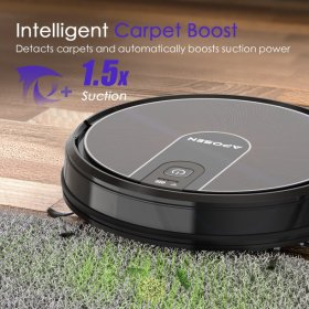 APOSEN Smart Wifi Robot Vacuum Cleaner 2100Pa Strong Suction Super Thin But Quiet Automatic Mapping Robotic Vacuum Cleaner For Pet Hair Floor Carpet APP & Voice Control-A710