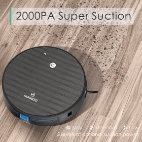 Robot Vacuum MOOSOO Robotic Vacuum Cleaner Wi-Fi Connectivity 1800Pa Suction Self-Charging Multiple Cleaning Modes Best for Pet Hairs Hard Floor & Medium Carpet