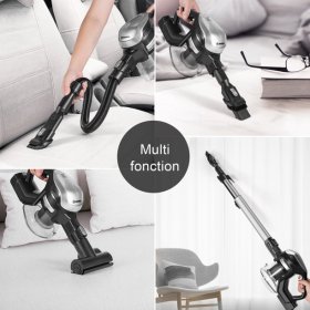 Moosoo Lightweight Stick Vacuum Cleaner 25kpa Cordless Vacuum for Pet Hair Carpet Hard Floor Black