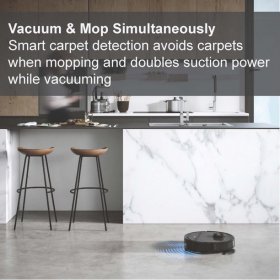 ECOVACS DEEBOT OZMO T8 Vacuuming & Mopping Robot with 3D Object Detection & Avoidance Precision Laser Mapping & Navigation Advanced Custom Cleaning and up to 3 Hours of Runtime
