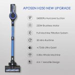Cordless Vacuum Cleaner 250W Brushless Motor 24KPa Powerful Suction 4 in 1 Stick Vacuum for Home Hard Floor Carpet Car Pet Blue
