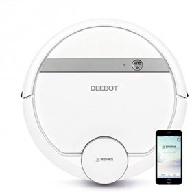 ECOVACS DEEBOT 900 Smart Robotic Vacuum Carpet Bare Floors Pet Hair + Mapping Technology High Suction Power WiFi with Alexa Google Assistant (Renewed) White