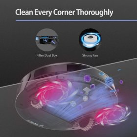 Robot Vacuum MOOSOO Self-Charging Robotic Vacuum Cleaner WiFi App Alexa Super Quiet Ideal for Pet Hair Medium-Pile Carpets Hard Floors