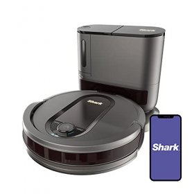 Shark AV911S EZ Robot Vacuum with Self-Empty Base Bagless Row-by-Row Cleaning Perfect for Pet Hair Works with Alexa Wi-Fi Gray