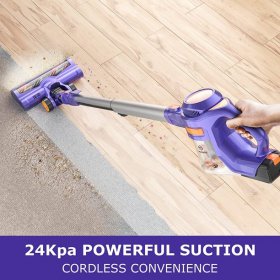 MOOSOO Cordless Vacuum Cleaner 24KPa Powerful Suction 100000 RPM High-Speed Brushless Motor Quiet Lightweight 4 in 1 Stick Vacuum Cleaner 1.3L Capacity for Home Hardwood Floor Carpet Pet Hair - X8