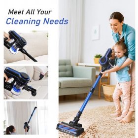 APOSEN Cordless Vacuum Cleaner Upgraded 24000pa Stick Vacuum 5 in 1 with 250W Powerful Brushless Motor Detachable Battery Lightweight Quiet for Deep Cleaning vacuum cleaner for house H251,BLUE