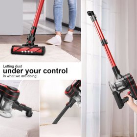 APOSEN Stick Vacuum Cleaner 24000pa Strong Suction Detachable Battery Cordless Vacuum for Carpet