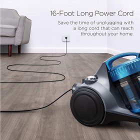 Eureka NEN110A Whirlwind Bagless Canister Vacuum Cleaner Lightweight Corded Vacuum for Carpets and Hard Floors Blue