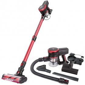 Moosoo K17 Cordless Vacuum 2 in 1 Stick Vacuum Cleaner for Hard Floors Carpet - More Accessories