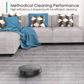 Robot Vacuum Smart & Deep Cleaning Mode Wifi Connectivity Robotic Vacuum Cleaner App&Voice Remote Control Auto-Charging Black