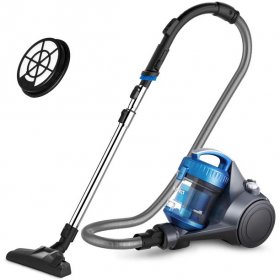 Eureka NEN110B Whirlwind Bagless Canister Cleaner Lightweight Corded Vacuum for Carpets and Hard Floors w Filter Blue