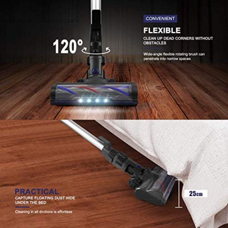 MOOSOO Cordless Vacuum 10Kpa Powerful Suction 4 in 1 Stick Handheld Vacuum Cleaner for Home Hard Floor Carpet Car Pet - XL-618A Lightweight