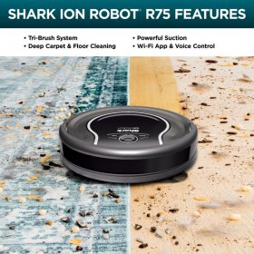 Shark ION Robot Vacuum Wi Fi Connected Works with Google Assistant Multi Surface Cleaning Carpets Hard Floors (RV750)