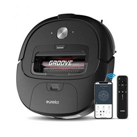 Eureka Groove Robot Vacuum Cleaner Wi-Fi Connected App Alexa & Remote Controls Self-Charging NER300 Black