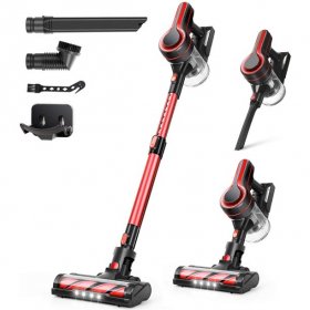 APOSEN Cordless Stick Vacuum Cleaner 4 in 1 Lightweight -Red