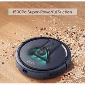 Eufy T2123 RoboVac 25C Wi-Fi Connected Robotic Vacuum Black Bundle with 1 Year Extended Protection Plan