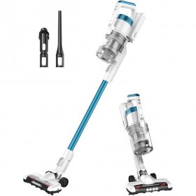 Eureka RapidClean Pro Lightweight Cordless Vacuum Cleaner High Efficiency Powerful Digital Motor LED Headlights Convenient Stick and Handheld Vac Essential White