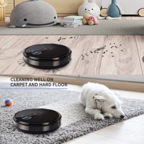 Robot Vacuum MOOSOO Self-Charging Robotic Vacuum Cleaner WiFi App Alexa Super Quiet Ideal for Pet Hair Medium-Pile Carpets Hard Floors