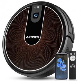 APOSEN Smart Wifi Robot Vacuum Cleaner 2100Pa Strong Suction Super Thin But Quiet Automatic Mapping Robotic Vacuum Cleaner For Pet Hair Floor Carpet APP & Voice Control-A710