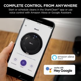 Shark ION Robot Vacuum Wi-Fi Connected Works with Google Assistant Multi-Surface Cleaning Carpets Hard Floors Black (RV754)