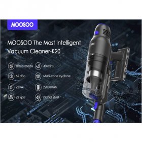 MOOSOO Cordless Vacuum 2-in-1 Stick Vacuum Cleaner for Carpet Pet Hair Hard Floor - K20