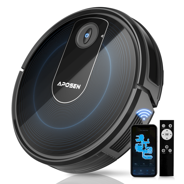 Auto Robotic Vacuum Wi-Fi Robot Vacuum Cleaner Works with Alexa Gyro Navigation Clean